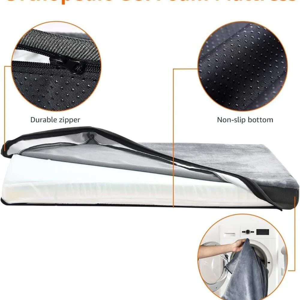 Dog Bed with Cooling Gel Memory Foam, Pressure-Relief Support for Dogs up to 50l